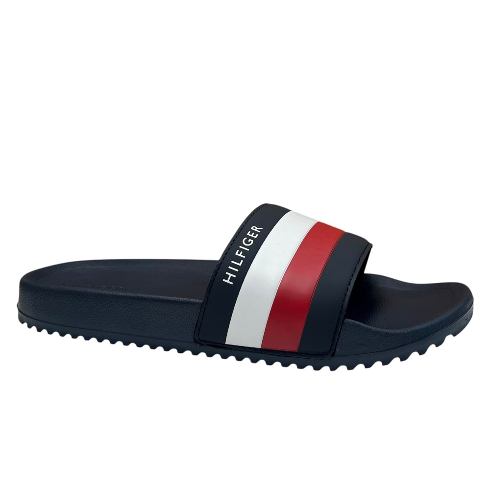 Tommy Hilfiger Men's Rozi Slide Sandals Size 10 Navy Blue/Multi Slip-On - Picture 3 of 12
